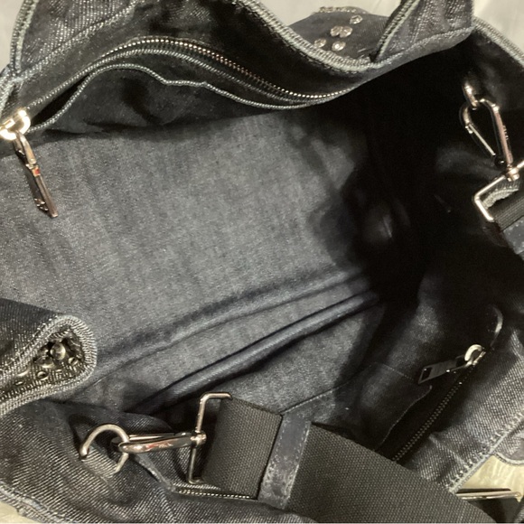 SOLD………Prada Canapa Studded Grommet Embellished Denim Tote w/ Long Strap RARE - Picture 15 of 16